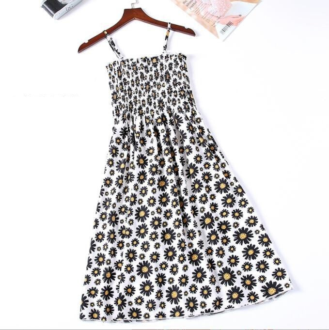 Women's Clothing Lady Style Floral Loose Slimming Fresh Sling Dress