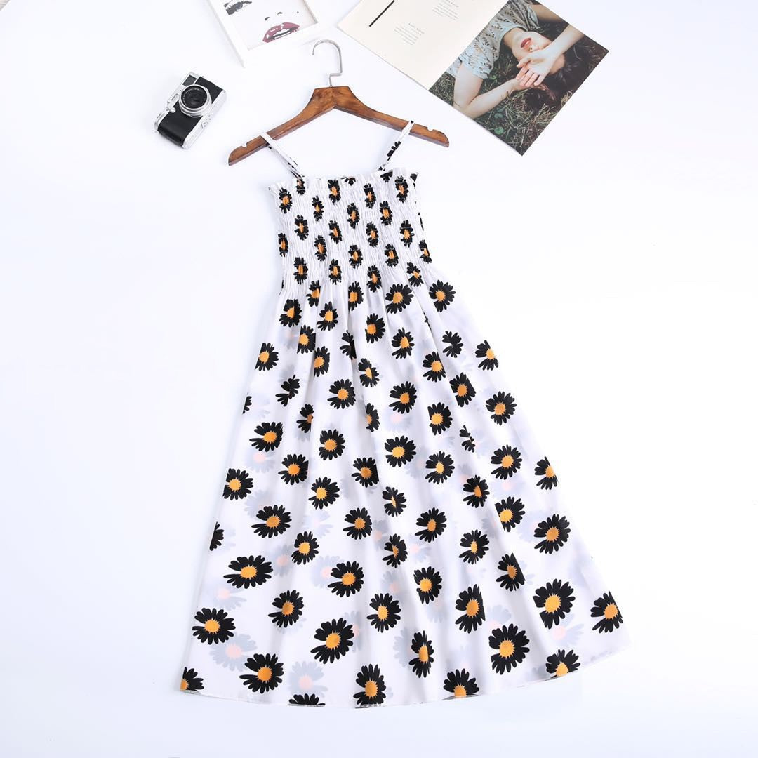 Women's Clothing Lady Style Floral Loose Slimming Fresh Sling Dress