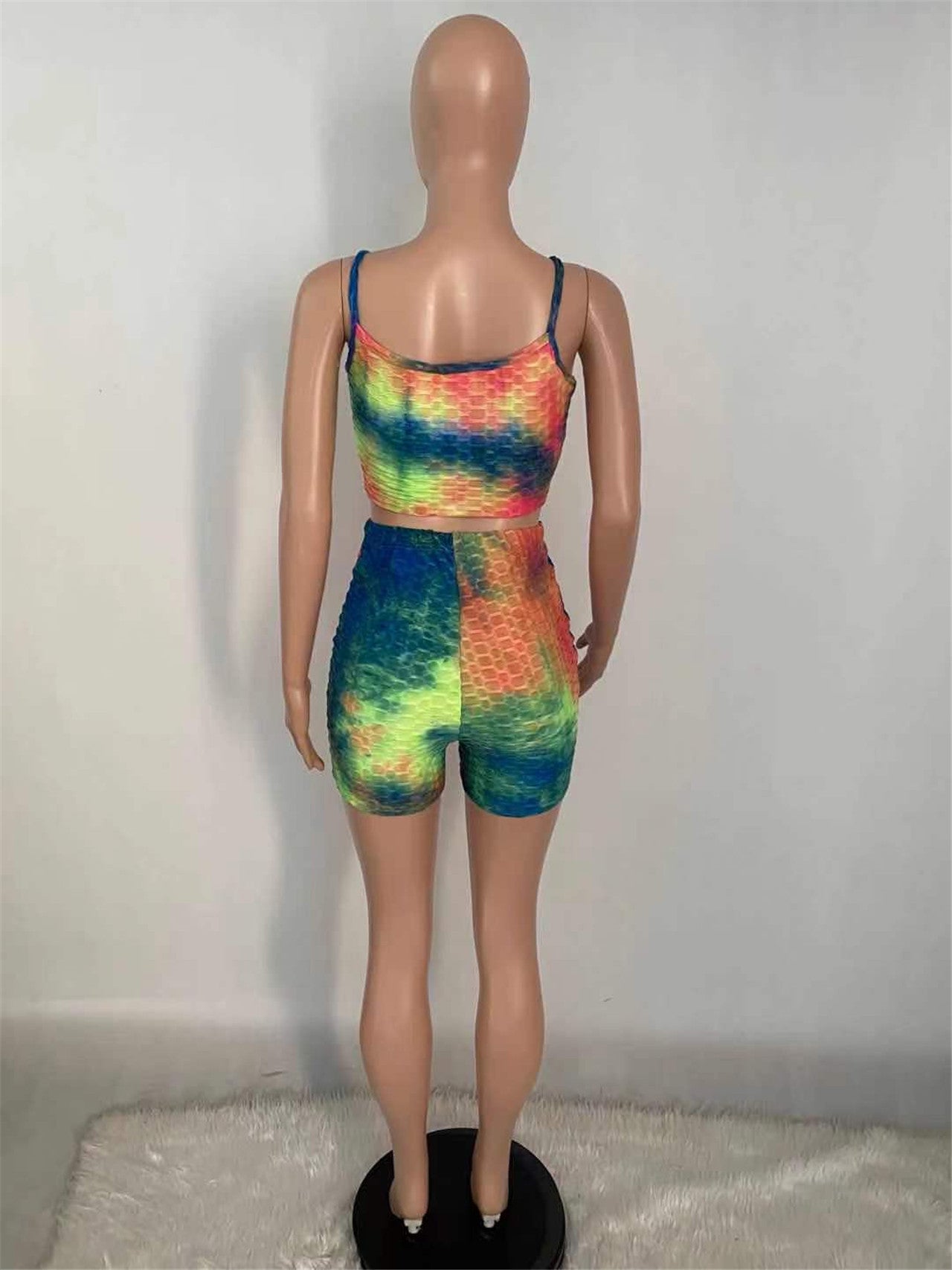 Women's Yoga Clothes Casual Tie-dye Vest Shorts Suit