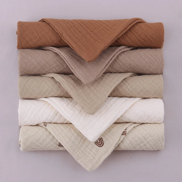 5PCS Soft Absorbent Gauze Cotton Baby Towels Wipe Face Cloths Towel