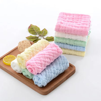 5Pcs 25x25cm Baby Towel Bath Towels Face Washcloth Muslin Squares