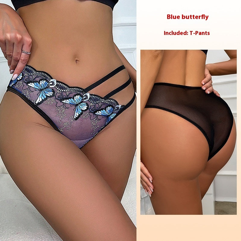 Female Creative Printed Hollow T-shaped Underwear