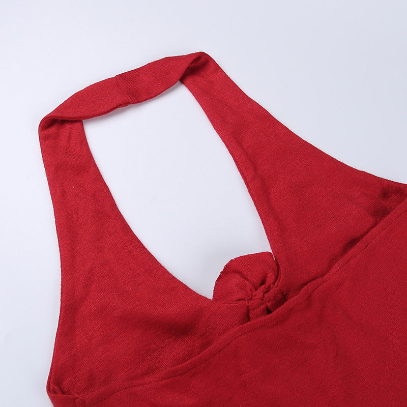 Flower Halter Knitted Vest Top